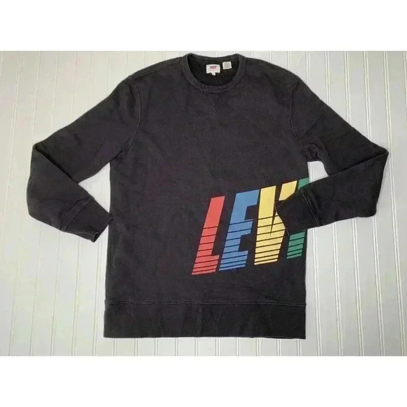 Levi's Men's Graphic Logo Sweatshirt Large Retro Crewneck Double Stitch 924 - Picture 1 of 3
